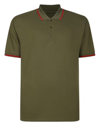 Bigdude Tipped Polo Shirt Dark Khaki